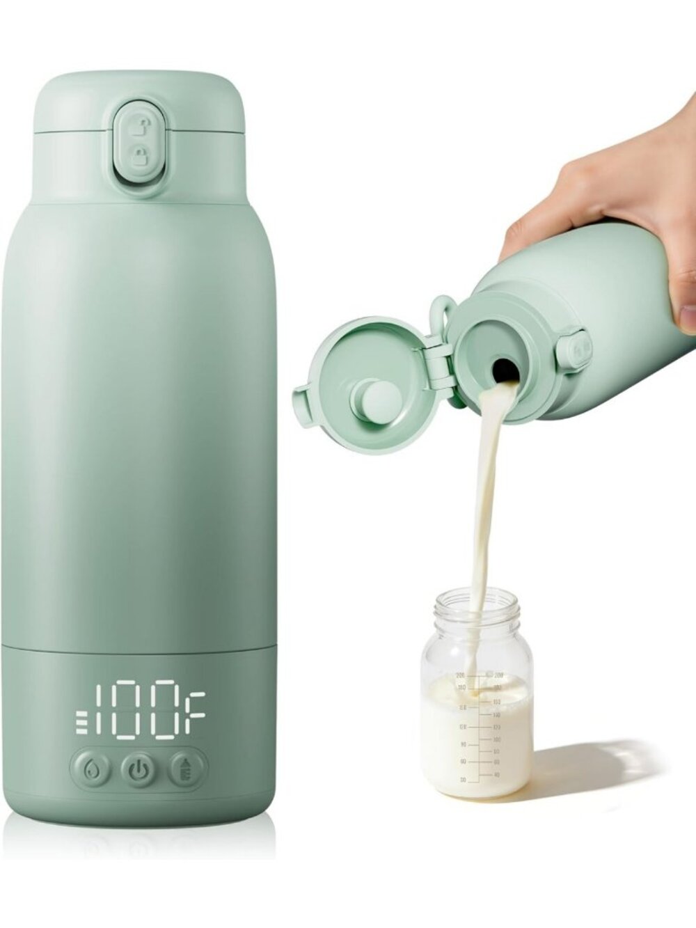 Travel-Friendly Baby Bottle Warmer, Fast Heating, Large 17oz Capacity, Long